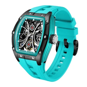 Luxury Men’s Watch 91984 Sport Tourbillon Steel Case Tonneau Shape Hollow Dial Mechanical Design