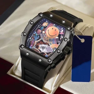 Luxury Men’s Watch Quartz Mystery Watch Custom Designer Logo Retro Style Alloy Case Power Strap New Fashion Watch for Man