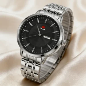 Luxury Minimalist Unisex Silver Plated Sport Fashion Charm Watch Luminous Hands 20mm Stainless Steel Strap Classic Business