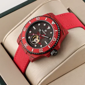 Luxury Miyota Mechanical Automatic Men’s Sports Watch with Sapphire Crystal Dial Carbon Fiber Case 10 Bar Water Resistance