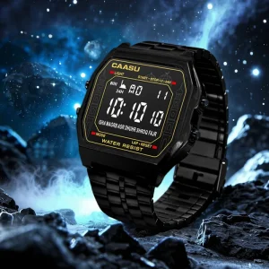 Luxury Muslim Prayer Watch for Unisex Water Resistant 20m Moon Phase Alarm Stainless Steel