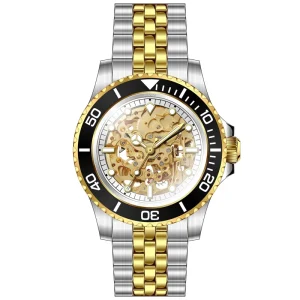 Luxury OEM Brand New Skeleton Mechanical Automatic Men’s Watch Hollow Stainless Steel Case Leather Strap Diver Fashion