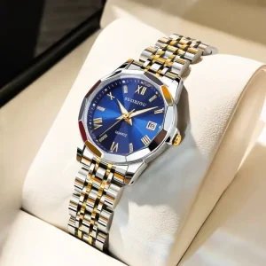 Luxury Quartz Movement Women’s Stainless Steel Band Wristwatch