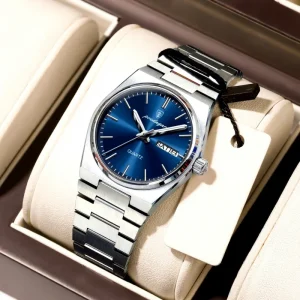 Luxury Quartz Women’s Watch 3BAR Water Resistant Stainless Steel Case Pointer Dial 35mm