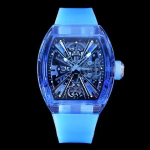 Luxury Sapphire Transparent Case Tourbillon Skeletonized Movement Water Resistant Men’s Automatic Mechanical Watch