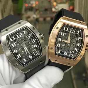 Luxury Self-Winding Ultra-Thin Titanium Skeleton Design Barrel-Shaped Dial Sports Wristwatch Mechanical Watch