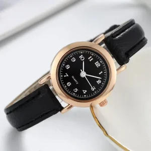 Luxury Simple Retro Thin PU Leather Watch Ladies Quartz Wristwatch Lady Business Small Round Watch
