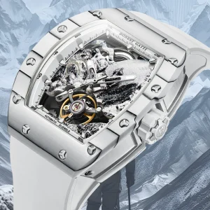 Luxury Skeleton Automatic Mechanical Watch 20 Jewels Men’s Luminous Dial Waterproof Mountaineering Style