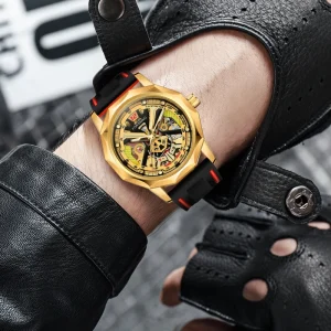Luxury Skeleton Luminous Men’s Hand-Winding Wrist Watch