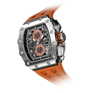 Luxury Skeleton Wristwatch 5 ATM Waterproof 316L Stainless Steel Quartz for Fashion and Business