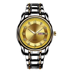 Luxury Sport Automatic Watch Grey Woven Dial Stainless Steel Sapphire Crystal Tonneau Case Luminous Hands Date Water