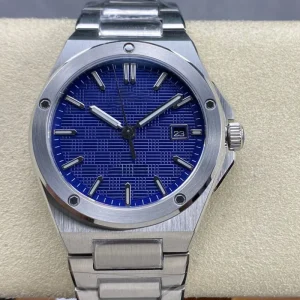 Luxury Sport Casual Automatic Watch Men Tonneau Brushed Steel Blue Pointer Luminous Date Function Durable Integrated Waterproof