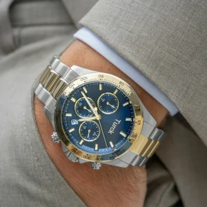 Luxury Sport Fashion Business Calendar Stainless Steel Quartz Men’s Analog Watch Custom Dial Logo 22mm 50m Water Diver