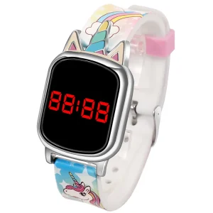Luxury Sports Digital Watch for Men Women Kids Fashionable Square Alloy Case Luminous Casual Wrist Accessory Plastic