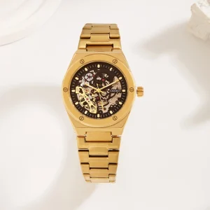 Luxury Sports Diver Wristwatch Skeleton Design Stainless Steel Case 22mm Pointer Dial Glass