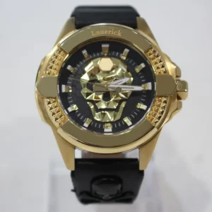 Luxury Sporty Business Simple Waterproof Quartz ETA Movement Stainless Steel Skeleton Skull Decorated Watch Custom Made Stylish