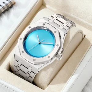 Luxury Stainless Steel Automatic Mechanical Calendar Watch High Quality Water Resistant 5ATM Solid Stainless Steel Strap