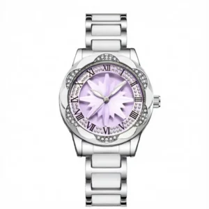 Luxury Stainless Steel Mechanical Watch Elegant Rotating Snowflake Design 3 bar Water Resistant