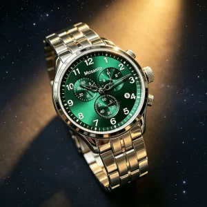 Luxury Stainless Steel Quartz Watches for Men & Women Waterproof Sapphire Crystal Wristwatch with Chronograph Function