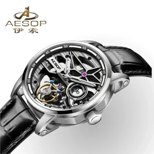 Luxury Tourbillon Mechanical Men’s Watch Waterproof Double-Sided Skeleton Watch