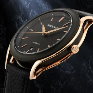 Luxury Ultra Thin Watch Men Automatic Mechanical with Date Leather Wristwatch
