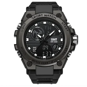 Luxury Unisex Diver Sports Watch with Dual Time and Alarm Functions