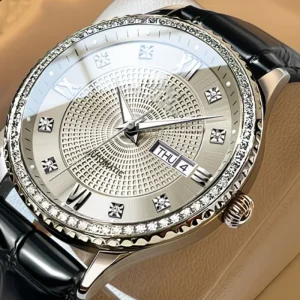 Luxury Unisex Stainless Steel Sport Watch Automatic Pointer Calendar Day Luminous 20mm Band Business 50 Bar Water Resistance