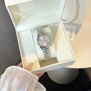 Luxury Unisex Stainless Steel Watch Large Arabic Numerals Pointer Stainless Steel Strap Mechanical Movement Water Resistant