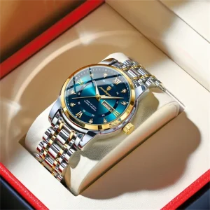 Luxury Watch for Man Elegant Date Week Waterproof Luminous Men Watch Quartz Stainless Steel Sports Men’s Watches