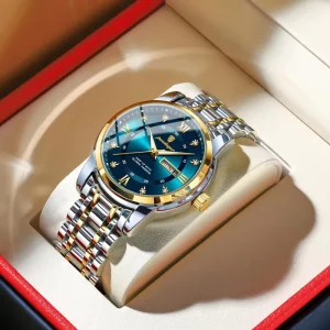 Luxury Watch for Women Elegant Date Week Waterproof Luminous Quartz Stainless Steel Sports Watch