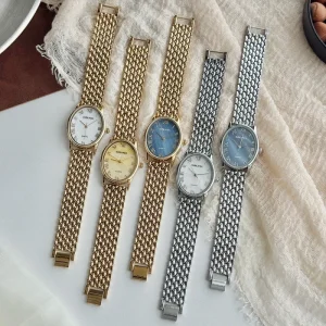 Luxury Watch for Women Oval Dial Simple Style Ladies Quartz Watches Charm Casual Gifts for Women