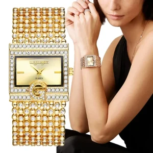 Luxury Women’s Quartz Watch Square Case Stainless Steel Light Luxury ODM