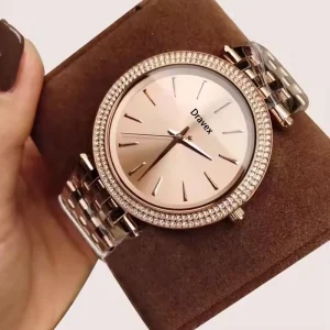Luxury Women’s Stainless Steel Quartz Watch Japanese Movement Waterproof 5BAR 39mm Diamond Setting Dial Chronograph