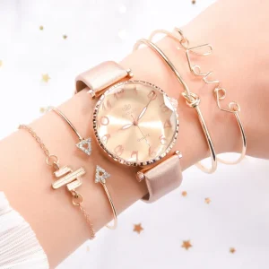 Luxury Women’s Watches Bracelet Set Starry Sky Ladies Women Watch Casual Leather Quartz Wristwatch Set CD022