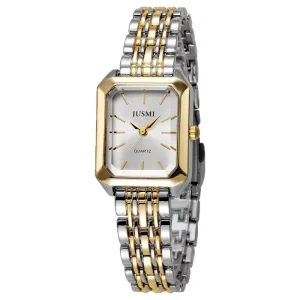 Luxury Women’s Wristwatches with Two Tone Color Fashion Quartz Student Girl Watches Charm Elegant Simple Square Watch