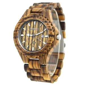 Luxury Wood Watch Wooden Case and Band with Japanese Movement for Men Gift