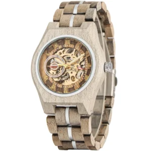 Luxury Wood Watches Men Wrist Luminous Skeleton Mechanical Automatic Wooden Watch Montres En Bois