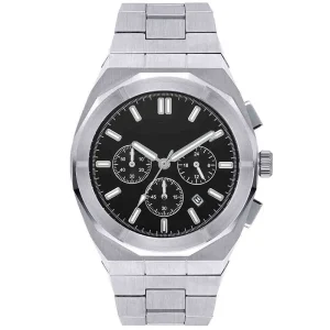 Luxury brand OEM men fashion watch chronograph full stainless steel case and band U2963