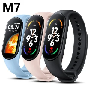 M6 7 8 Android Square Smart Watch Fitness Tracker Heart Rate Blood Pressure IPX-6 Waterproof Alloy Case Rubber Band