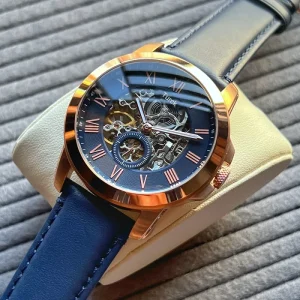 ME3054 Automatic Mechanical Skeleton Watch Men Luxury 50M Waterproof Stainless Steel Case Leather Strap Grant