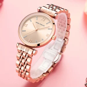 MINI FOCUS MF0335L Female Quartz Watch Gold Stainless Steel Women’s Watch