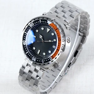 MINUTETIME Custom Logo NH35 Men’s Tuna Watch 904l Stainless Steel Luminous Automatic Mechanical Sliver Watches Sapphire Crystal