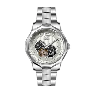 MIYOTA Automatic Mechanical Watch Stainless Steel Band White Black Dial 30bar Water Resistance