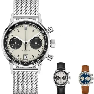 Made in China Watch Factory Customized Logo Men Stainless Steel Mesh Strap Japan Chronograph Movement Sports Watch