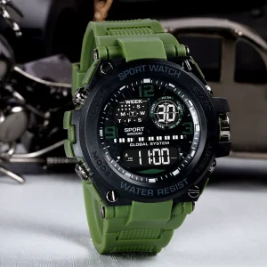 Man Sports Watch Dual Time Display Wristwatches for Men Dual Display LED Digital Watch Montre Homme Digital Clock