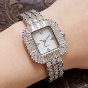 Manufacturer Direct Sales Fashionable Women’s Square Digital Quartz Watch with Glass Dial Brass Case Water Resistant 30m
