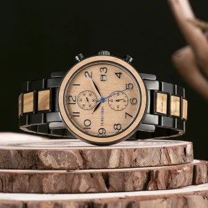 Manufacturer Luxury Quartz Chronograph Wood Watch for Men
