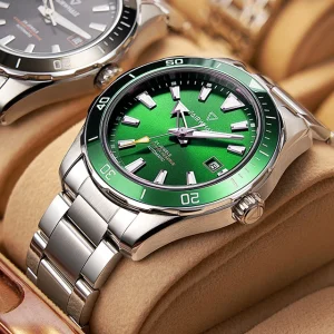 Mark Fairwhale Luxury Mens Automatic Skeleton Watch Refined Steel Case Heavy Duty Hombre Luminous Stainless Steel Business Watch