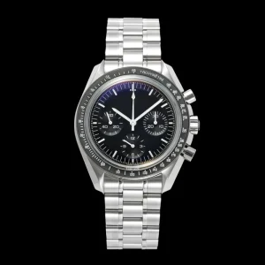 Master Speed 310.30.42.50.01.002 Moon Series Steel Strap Three Eye Timing Circle Mechanical Couple Watch Men’s Watch