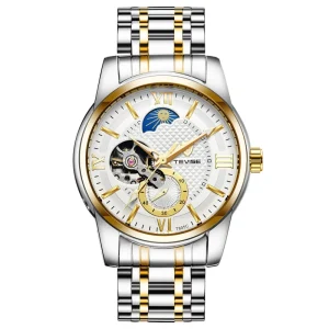 Mechanical Automatic Watch 42mm Dial Water Resistant Analog Stainless Steel Strap Men’s Casual Business Watch